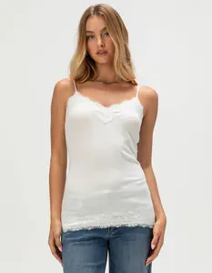 RSQ Womens Long Lace Trim Cami