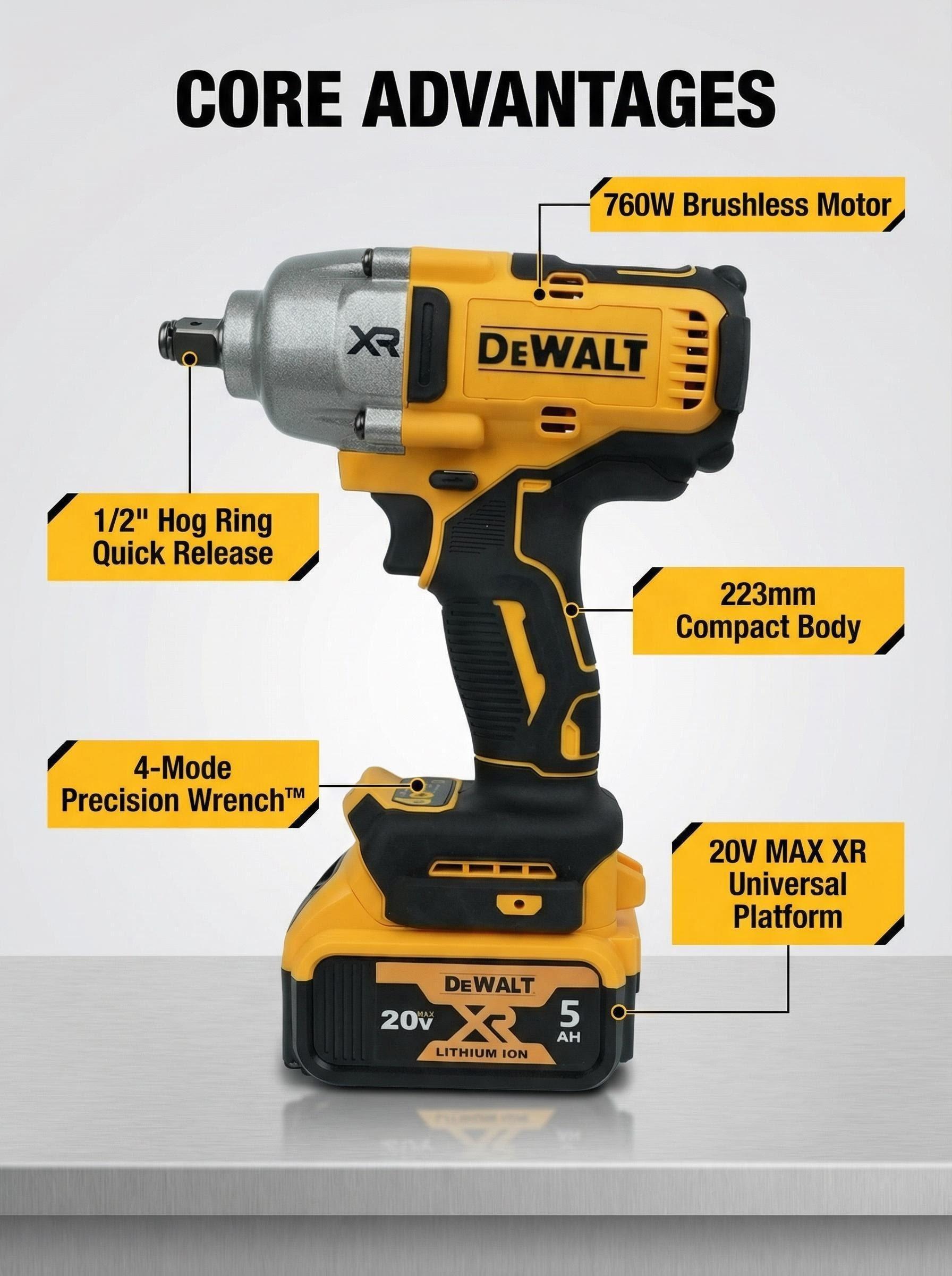 DEWALT DCF900 18V Brushless Impact Wrench for Truck And Machinery Service torque multiplier