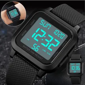 Men's Sports Watch LED Screen Large Digital Face Waterproof Wristwatch with 50M Water Resistance and Adjustable Mode Feature