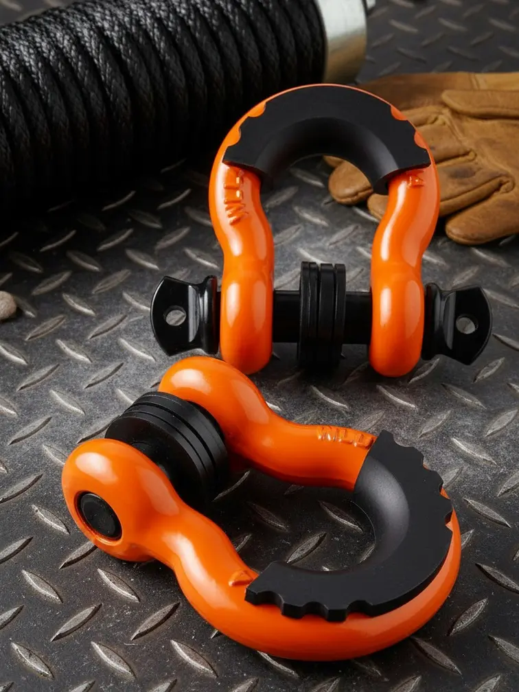 2-Pack Alloy Steel 3/4-in D-Ring Shackles - 62,832 lbs (28.5 T) Break Strength, 7/8-in Screw Pin, Isolators & Washers - Heavy-Duty Off-Road Recovery for Jeep, Truck, Trailer Strap & Vehicle Tow Use