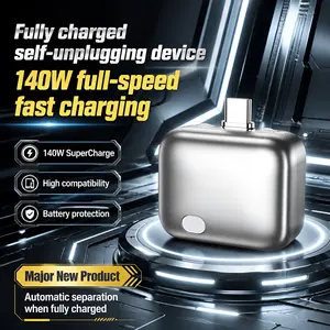 140W Type-C Physical-Disconnect Battery Guard - Auto & Self-Eject Charger, Smart Auto-Stop Charging Accessory for Mobile Smartphones, Laptops, Tablets, Anti-Overcharge Tech for Safe Overnight Use, Gift for Chargeable Devices