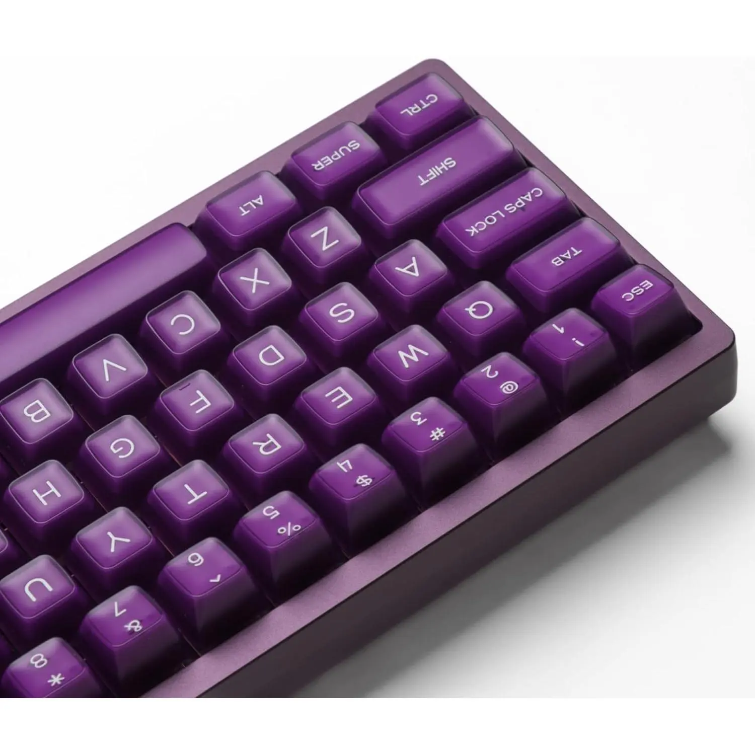 ULTRAEQUIP Purple Jade Keycaps - Double Shot PBT, RSA Profile, Translucent, Custom Set for Mechanical Keyboard