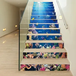 Underwater World Pattern Wall Sticker, 13pcs/set Waterproof Self Adhesive Wall Decal, Graphic Decal, Decorative Sticker for Home Living Room Bedroom, Ornaments