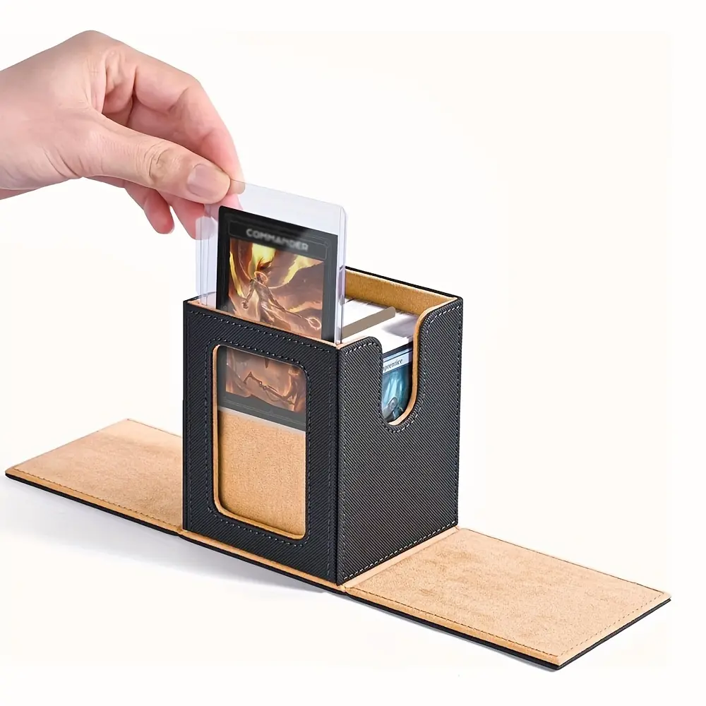 New PU Game Card Storage Box, Game Card Organizer, Card Hobby Box, Chess Board Command Cards Carry Case, Trading Card Holder Gift, TCG Storage, 100+ Capacity, Ideal for Collectors