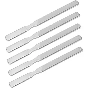 5pcs Stainless Steel Nail Files and Buffers for Natural Nails Gentle Metal Filing and Smoothing Manicure Pedicure Tools for Salon Home Travel Use by Women and Men