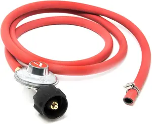 2102 New Improved 6 ft Low Pressure Propane Regulator and Hose Connection Kit for LP/LPG Most LP/LPG Gas Grill, Heater and Fire Pit Table,Brown/A