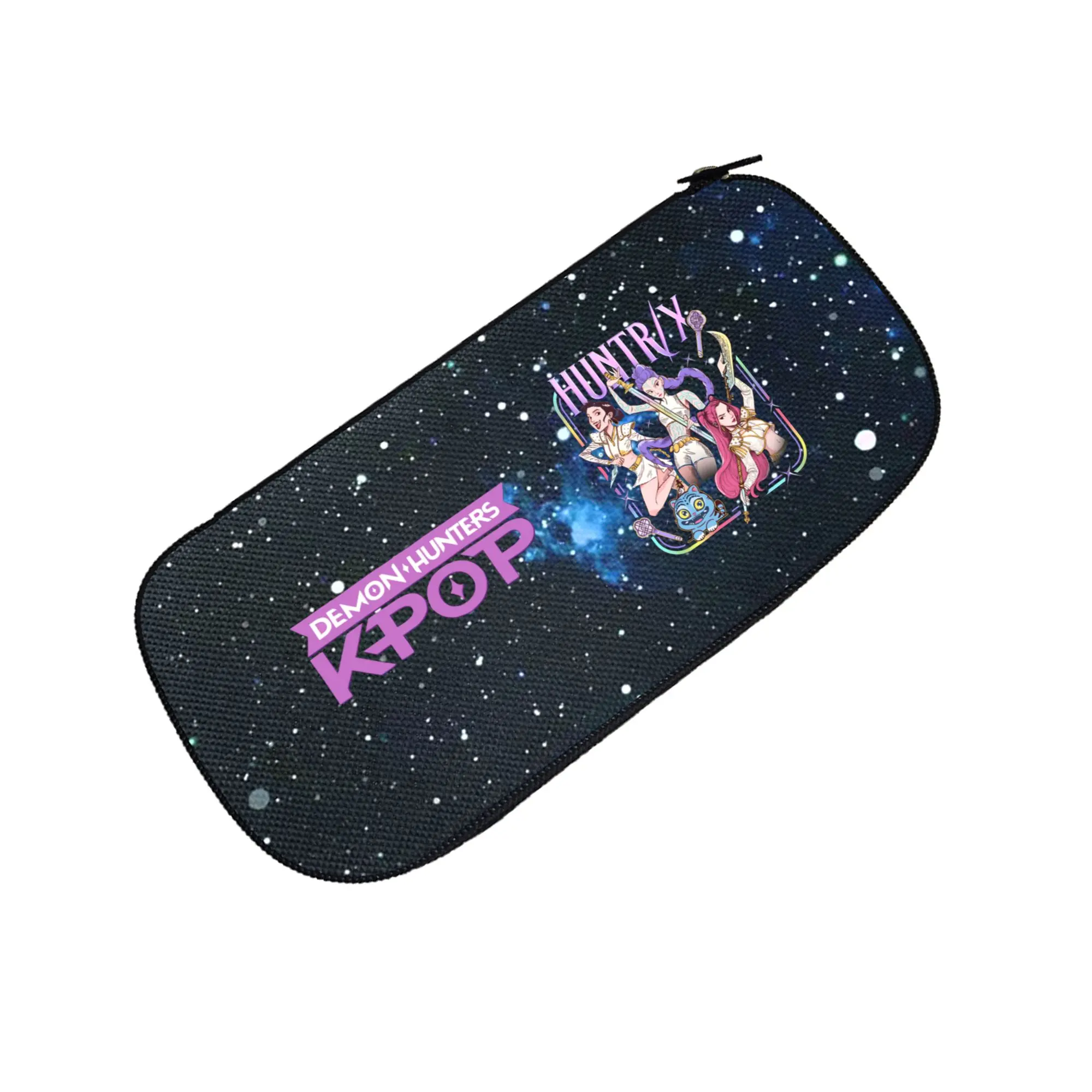 Kpop HUNTRIX Starry Sky Printed Pencil Case Large Space Student Pen Bag School Stationery Organizer Ideal Gift (Pencils Not Included)