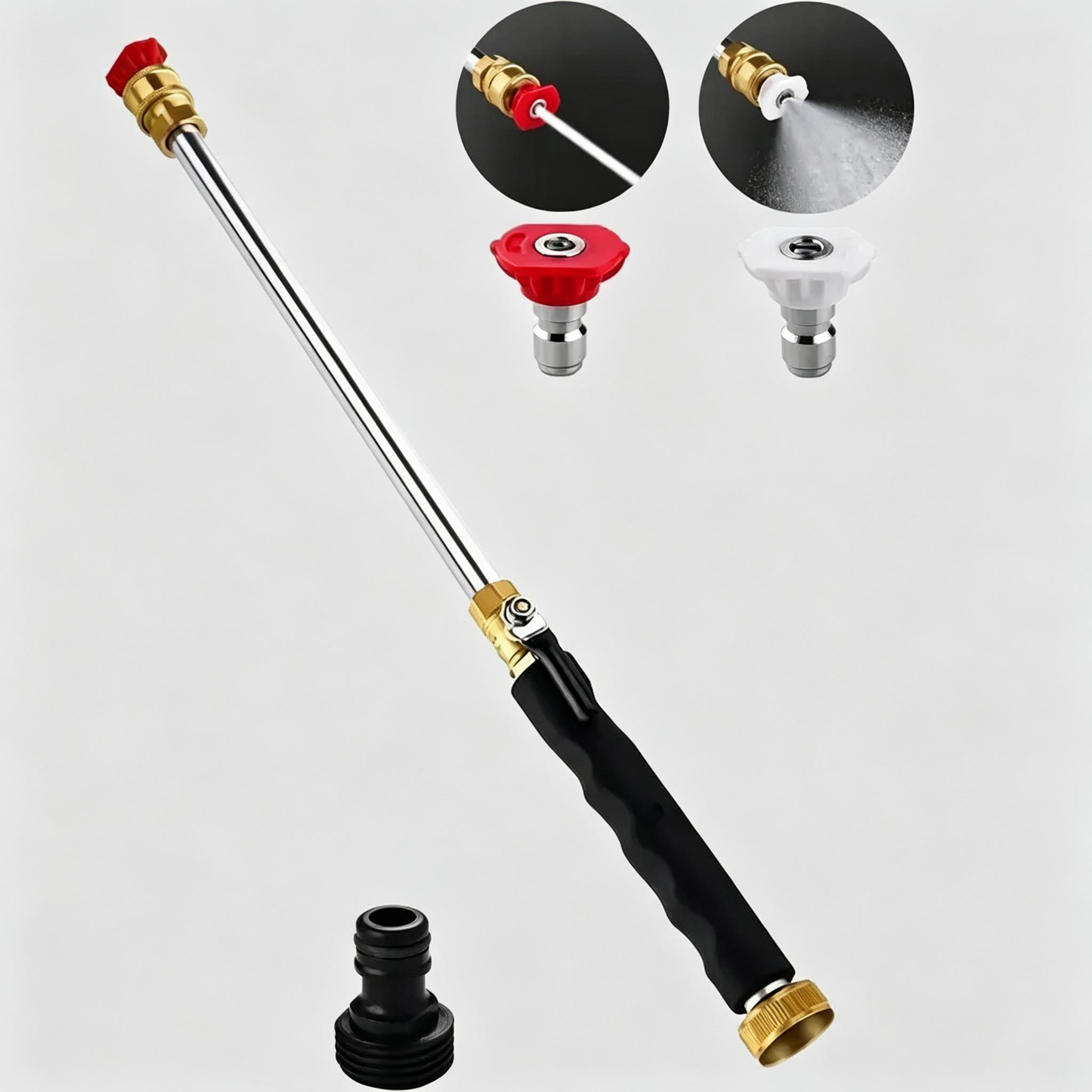 Garden Hose Hydro Jet Power Washer with 2 High Pressure Nozzles & Quick Connectors for Car Wash, Patio and Driveway Cleaning