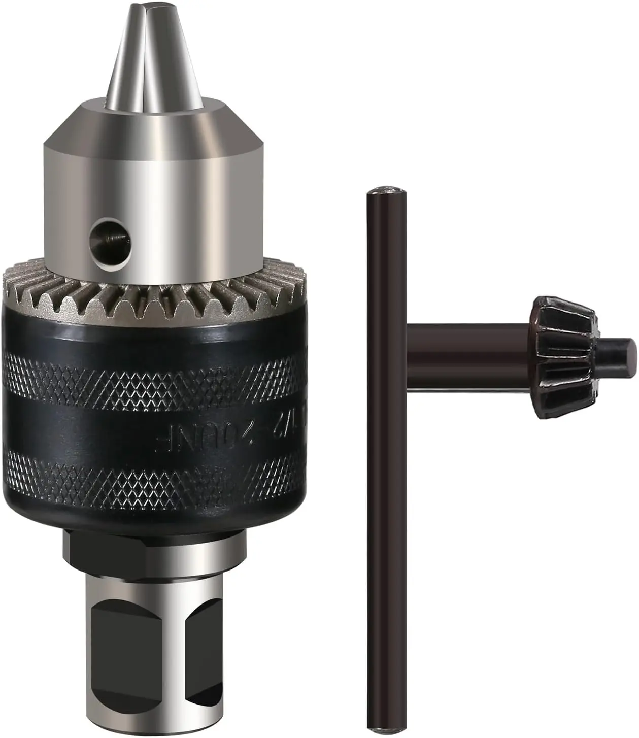 1/16''-1/2''  Drill Chuck Adapter, 3/4'' Weldon Shank with Chuck Key, 1/2''-20 UNF Thread Drill Bit Adapter, Mag Drill Chuck for  Drill