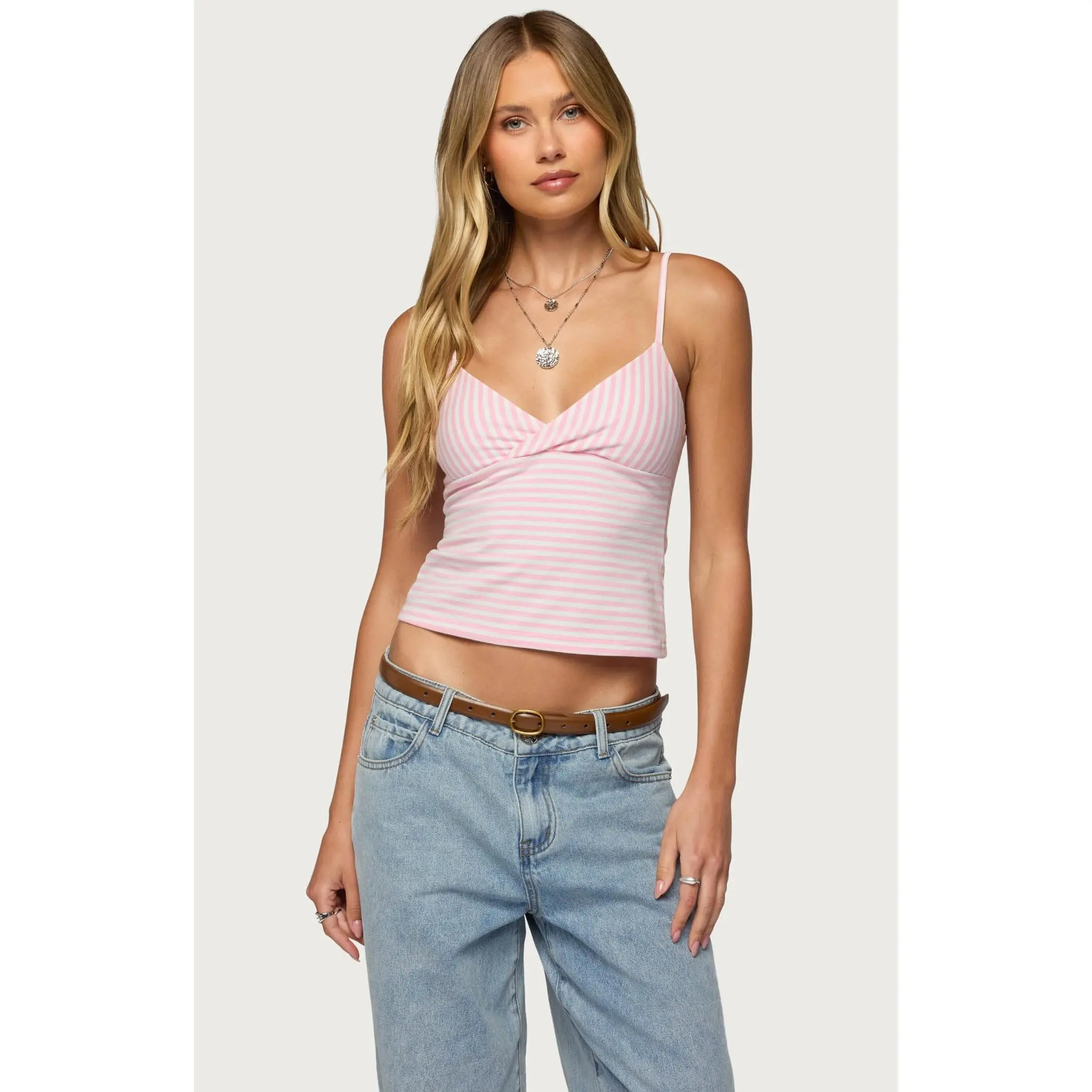 Edikted Women's Emilea V Neck Striped Tank Top