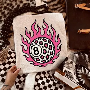 Pink Leopard 8 Ball Sweatshirt T-Shirt, Pink Leopard 8 Ball Western Shirt, Rodeo Tee, Western Merch, WesternStyle, Unisex Tee, Camo Tee, Howdy Gift For Her, Western Clothings