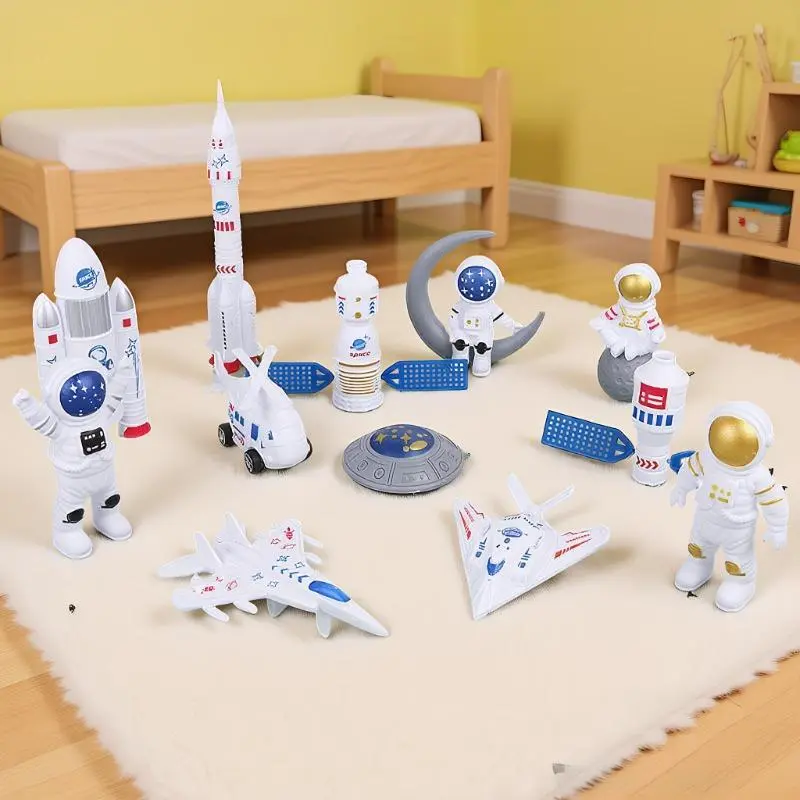 12-Piece Galaxy Space Model Ornaments Set, Detailed Solar System Miniatures for Stop Motion Animation, DIY Trendy Desk Decor