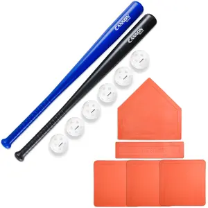 Cannon Sports Baseball and Softball Skills Development Set, 29.5-inch Plastic Bat and Six 9-inch Plastic Balls with Bases