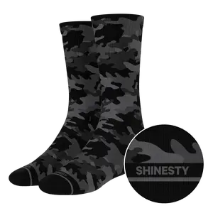 The Darkside | Shinesty Black Camouflage Heel Hammock™ Crew Socks