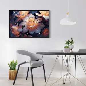 Pictorem C1FC24366JHPSX 24x36 in. Blue Framed Pixie Flowers Wall Art - Flowers Wall Arts, Bedroom Artwork, Floral Posters & Prints, Home Decor Supply, Ideal Gift