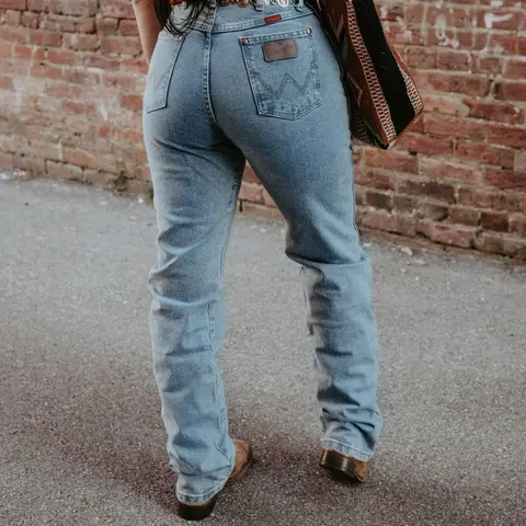 Wrangler Women's High-Rise Acid Washed Style Jeans for Women - Slim Fit, Spandex-Cotton Denim, Vintage, Pockets, Zip-Fly, Junior Size, 11x34, Western Clothing Bottoms