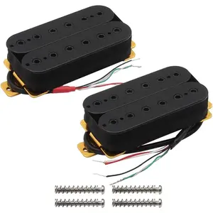 +Bridge Pickup Set Ceramic Double Coil Humbucker Pickups for Electric Guitar Pickup Replacement-Black