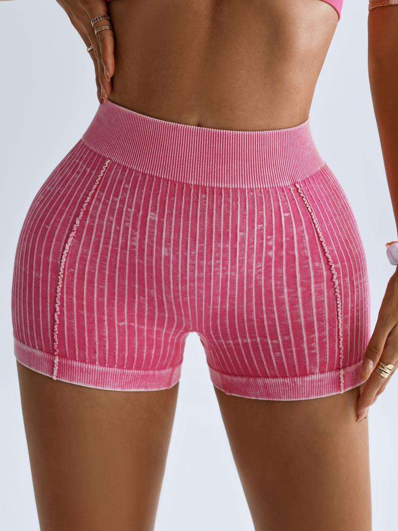 Woman 's soild color textured gym shorts ,casual comfy breathable skinny shorts far ,tight fitteor yoga gym workout running ,ladies sportswear for all seasons ,gym excise,activewed athleisure shorts