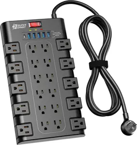 Power Strip, SUPERDANNY Surge Protector with 22 AC Outlets and 6 USB Charging Ports