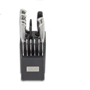 Cuisinart C77SS-15PKCG 15-Piece Stainless Steel Hollow Handle Block Set, Gray