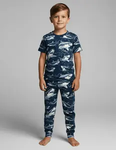 Charlie Play Shark Frenzy - Bamboo Lyocell Short Sleeve Pant Lounge Set