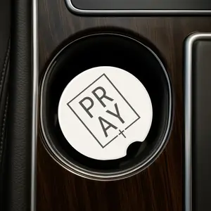 Pray + Cross Soapstone Car Coaster