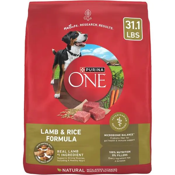 Purina ONE Dry Dog Food Lamb and Rice Formula - 31.1 lb. Bag