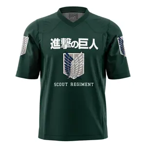 Scouting Regiment Attack on Titan Football Jersey, Anime Inspired Sports Shirt, Unisex Oversized Fan Apparel, Streetwear Style, Gift for Anime Fans