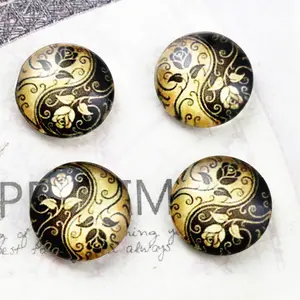 20pcs 12mm Tai Chi Yin Yang Handmade Po Glass Cabochons
