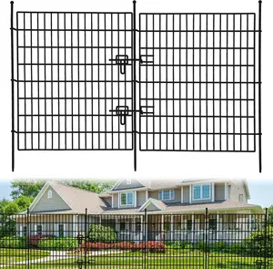 15 Panels Garden Fence, 32 in(h) x 36 ft(l) No Dig Decorative Fence for Outdoor, Yard, Patio, Animal Barrier Rustproof Metal Wire Panel