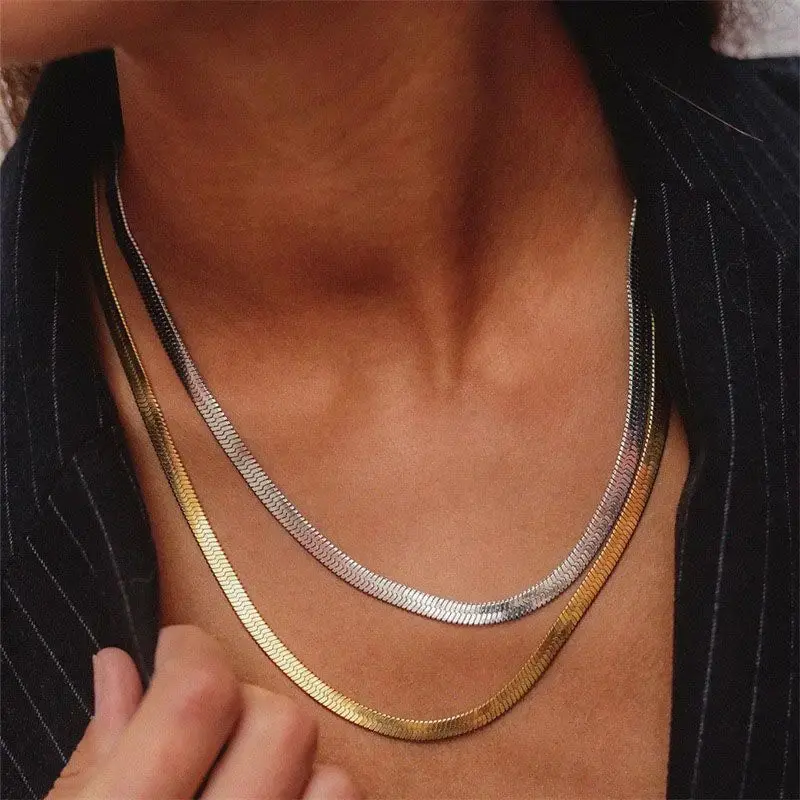 Piper Herringbone Chain Necklace
