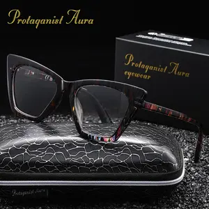Protagonist Aura Everyday Essential Gradient Tortoise Shell Cat Eye Reading Glasses, Anti Blue Light Lenses, Perfect for Long Screen Time, Weekend Trips And Daily Use