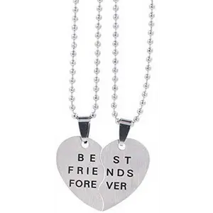 Best Friend Necklaces, BFF Necklaces, Friendship Forever Necklaces for 2 from Stainless Steel By Mandala Crafts