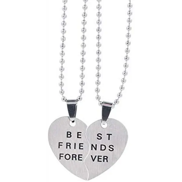 Best Friend Necklaces, BFF Necklaces, Friendship Forever Necklaces for 2 from Stainless Steel By Mandala Crafts