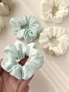 2-Pack Elegant Rhinestone Hair Ties, New Summer High-End Headbands, Simple Fabric Elastic Bands, Daily Commute Fashion Accessories