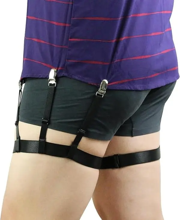 Shirt Stays for Men Adjustable Elastic Shirt Holders Non-Slip Shirt Clamps Shirt Garters Keep Shirt Tucked in for Military Police
