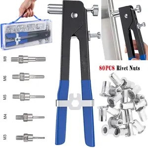 2026New 86Pcs Threaded Nut Rivet Gun M3-M8 Insert Tool Riveter Rivnut Nutsert Riveting