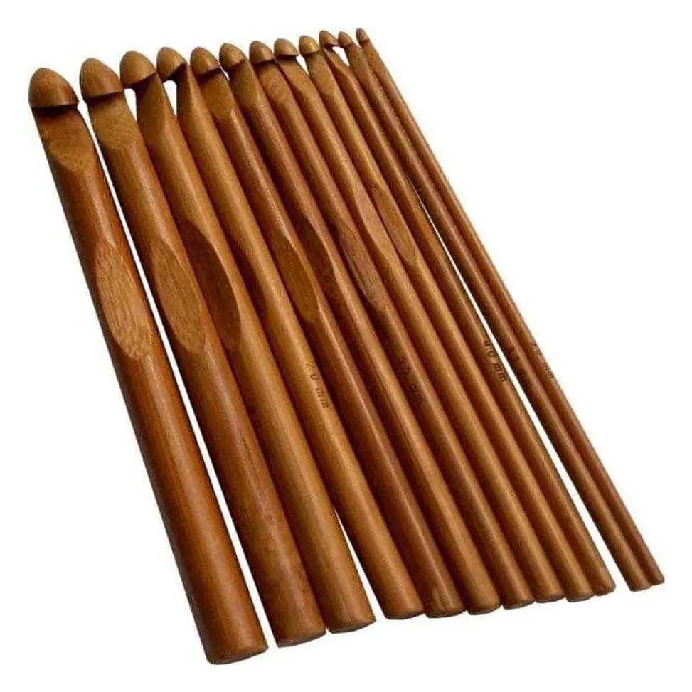 Bamboo Knitting Needles, 12pcs Household Crochet Hooks, Knitting Crafts Needle, Knitting Kit Bamboo Knitting Needles, 12pcs Household Crochet Hooks, Knitting Crafts Needle, Knitting Kit