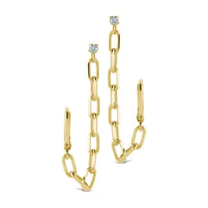 Jade Chain Drop Earrings