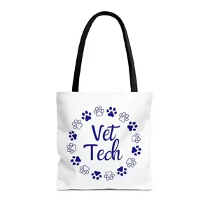 Vet Tech Circle Pawprint Totebag | Veterinary Technician | Veterinary Medicine | Vet Med | Paw Prints |