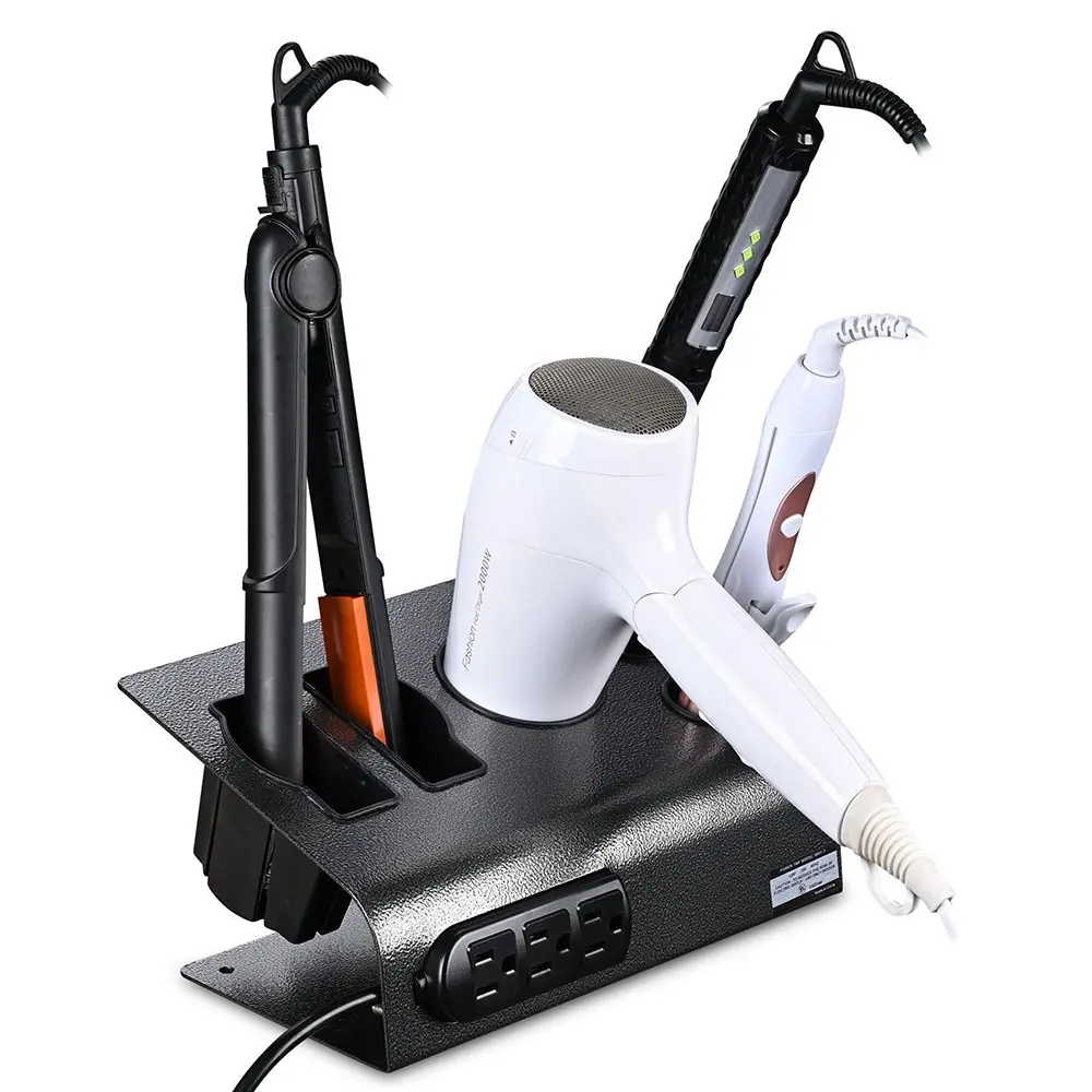Byootique Hair Blow Dryer & Curling Iron Holder with Outlets
