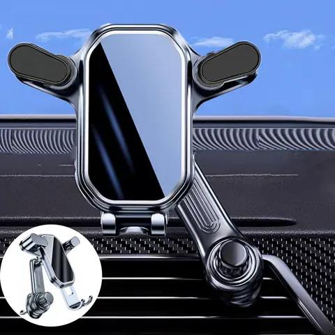 Car Phone Holder Vent Phone Mount, Never Blocking Air Vent Clip Cell Phone Holder Compatible with iPhone 16 15 14 13 12 Pro Max Mini Plus, iPhone 11 SE XS XR 8 7 6 6S Smartphone, Black