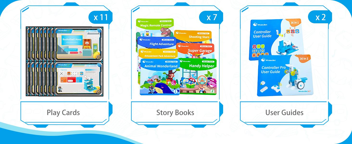 WhalesBot A7 STEM Coding Robot Kit for Kids 3-8, 36-in-1 Interactive Building Toy with Sensors & Controllers, Educational Robotics Kit, Fun Learning Gift for Boys & Girls