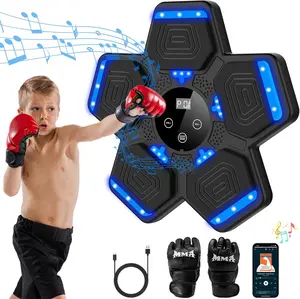 Music Boxing Machine for Adults and Kids, Smart Bluetooth Boxing Training Equipment with Gloves Wall Mounted, Workout Punching Machine for Home,Office and Gym