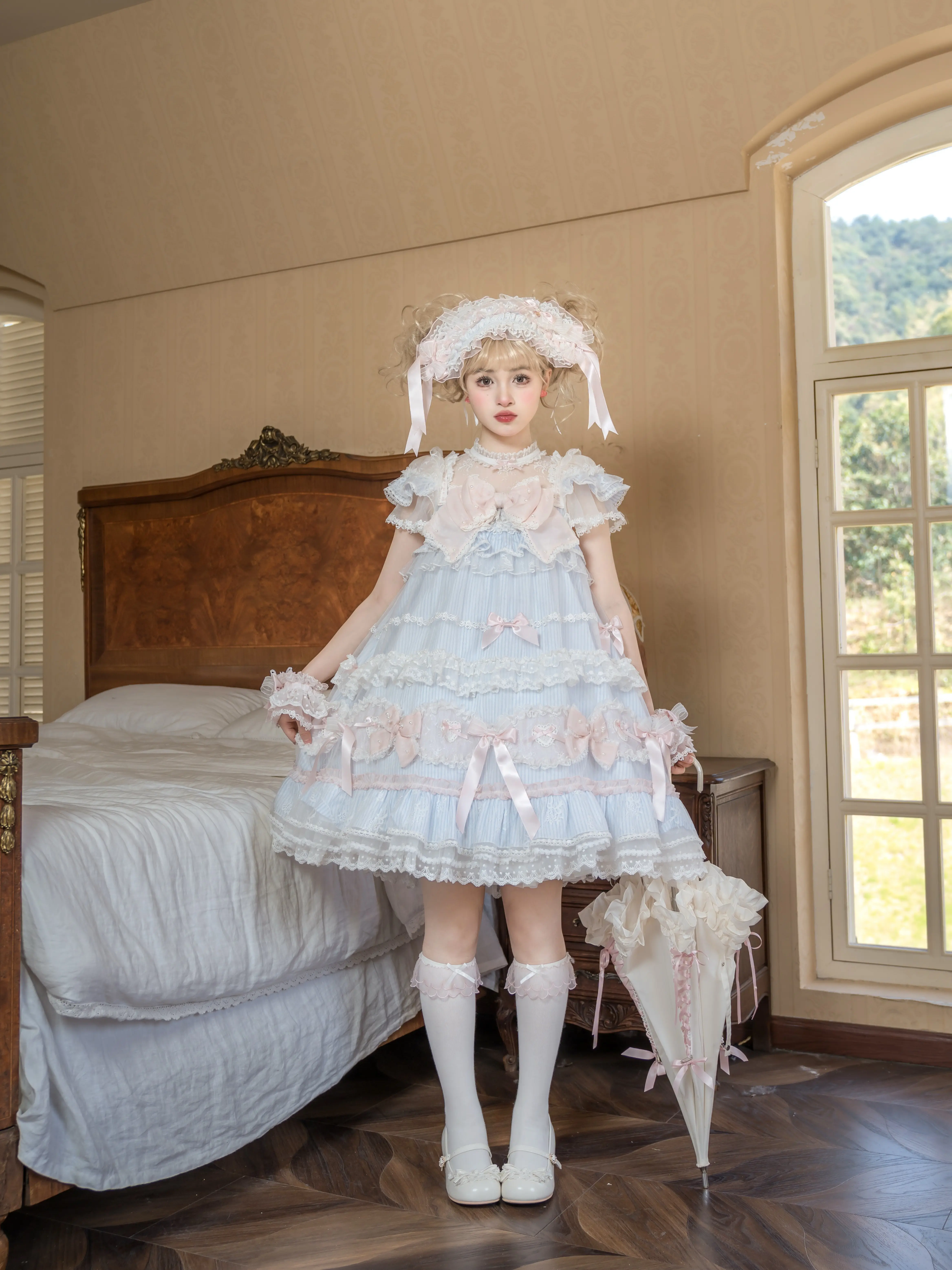 Striped Otome Doll One Piece-# rustic prairie dress# floral patchwork dress# maxi dress# sundress dresses# womens dresses# gotti dress# summer dress women# women's clothing# casual fashion dress# fit dress# intermia# casual long dress# perfect fit