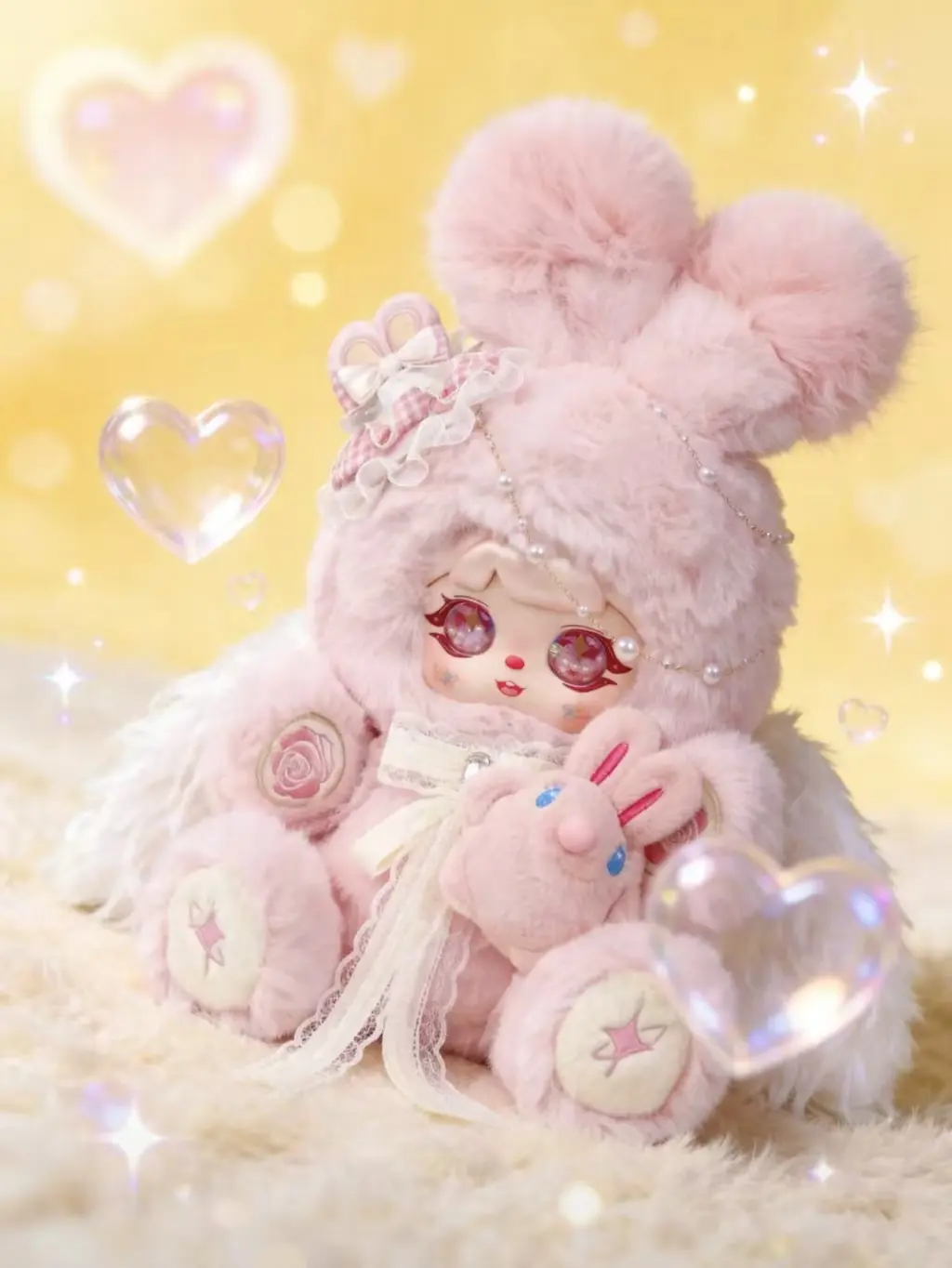 Mocici Limited Edition Chic Collectible Figurine - 1 Pc (with Box), Feather Wings, Sweet Bubble Machine Decorative Statue for Collectors, Includes Anniversary/Birthday Card