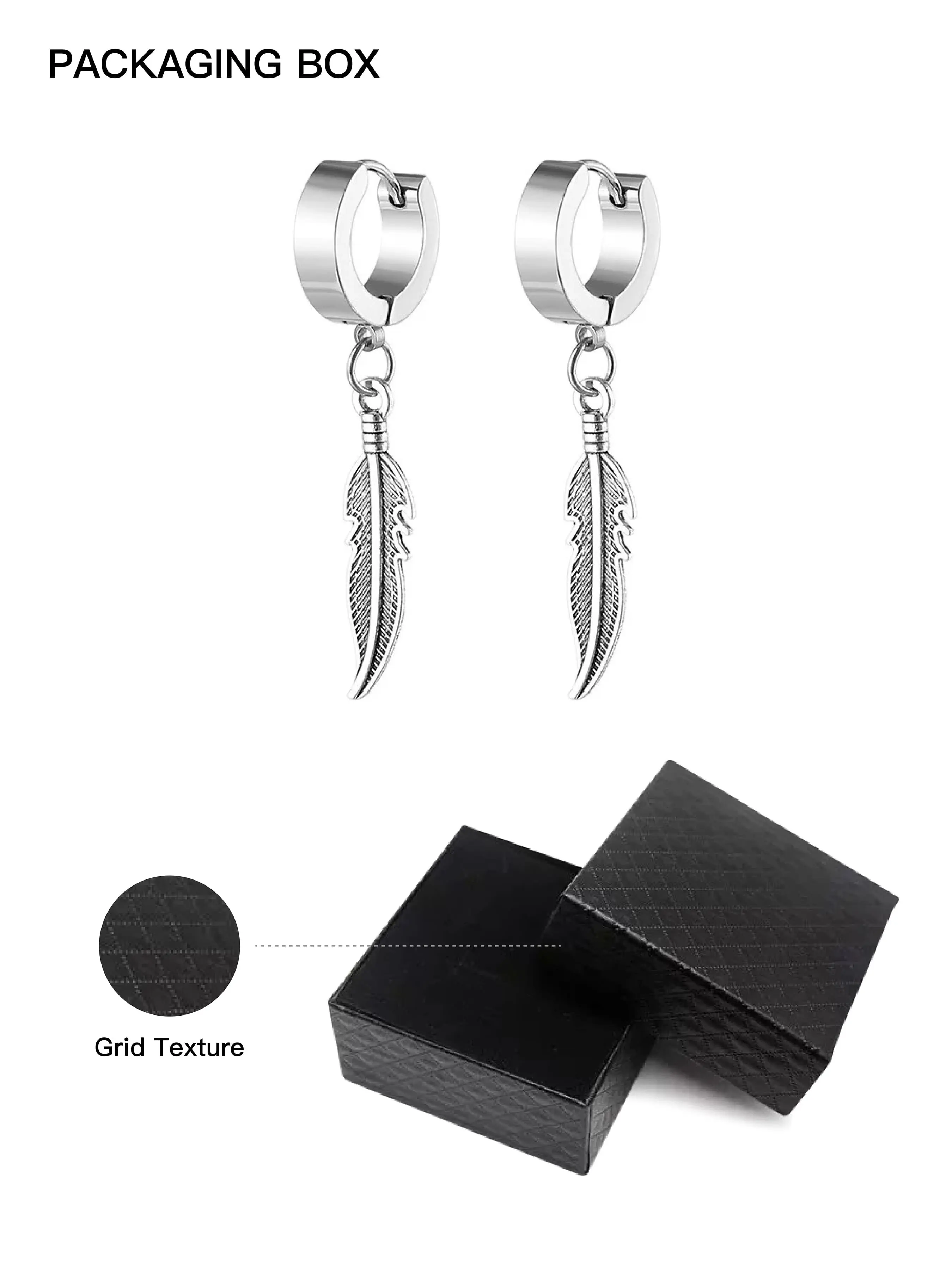 Hiphop Trend Feather Dangle Earrings Clip-On Unisex No Piercing Fashion Design, Perfect Gift for Special Occasions, Versatile Accessory, Non Piercing Earrings