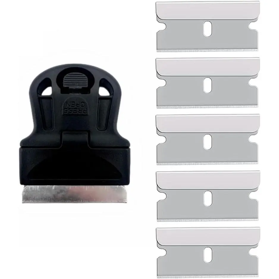 Mini Plastic Razor  Scraper Tool,Plastic Scraper,Cleaning Scraper Tool,Glass Scraper,Window Scraper,Stove Scraper Tool,Equipped with 5 .