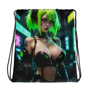 Neon Cyberpunk Drawstring Backpack