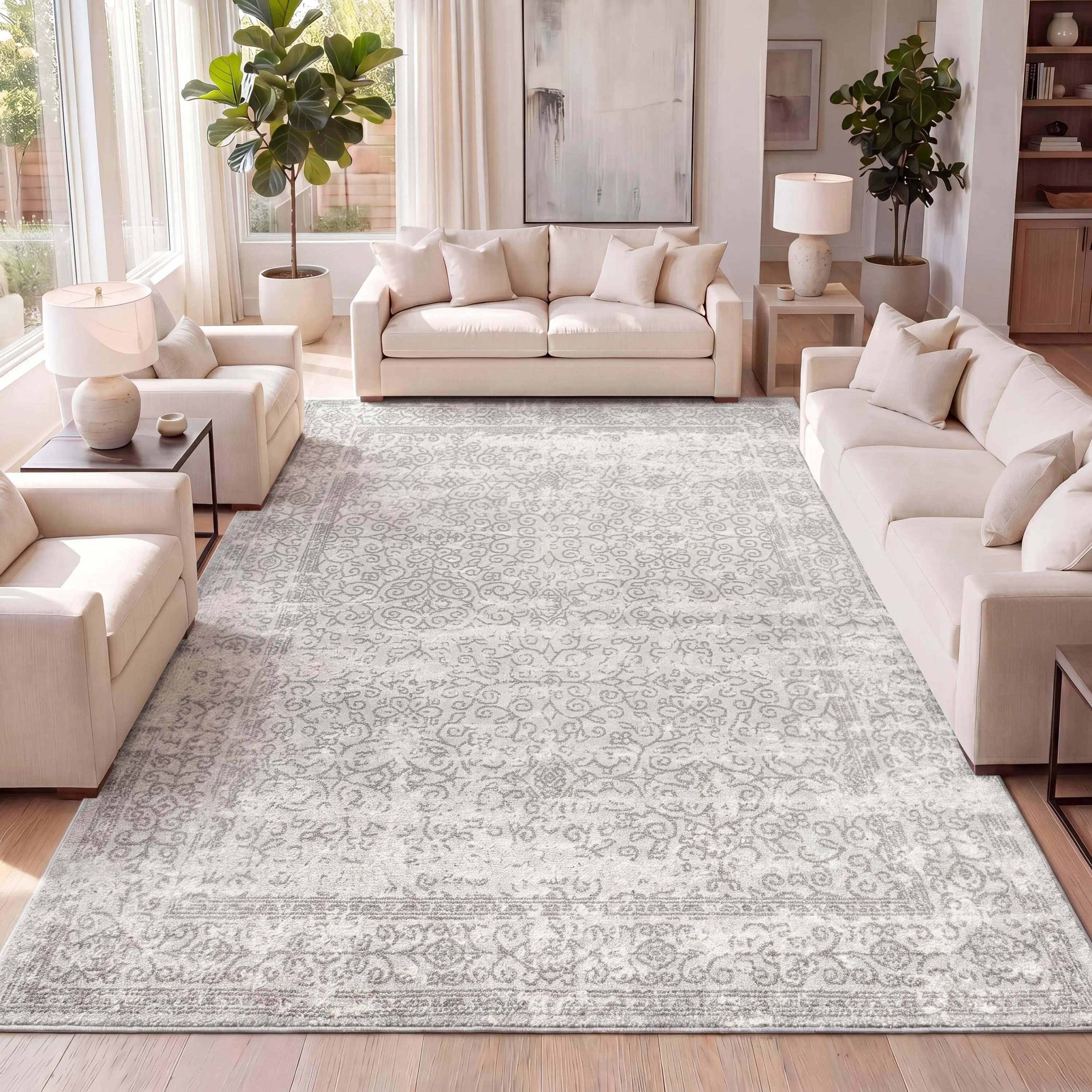 JONATHAN Y Azul Filigree Polypropylene Mediterranean Rectangle Boho Rug - Indoor Living Room Decor for Bedroom, Office